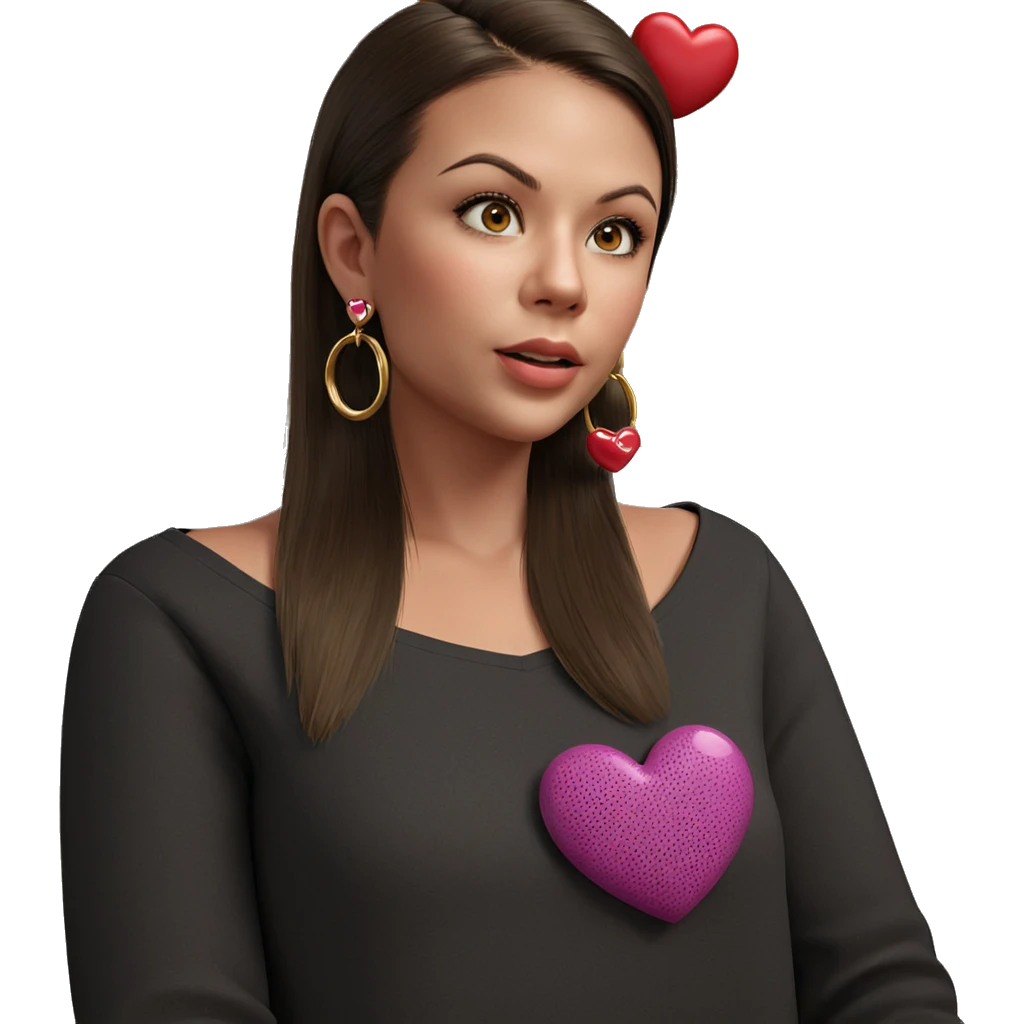 girl with heart earrings emoji
