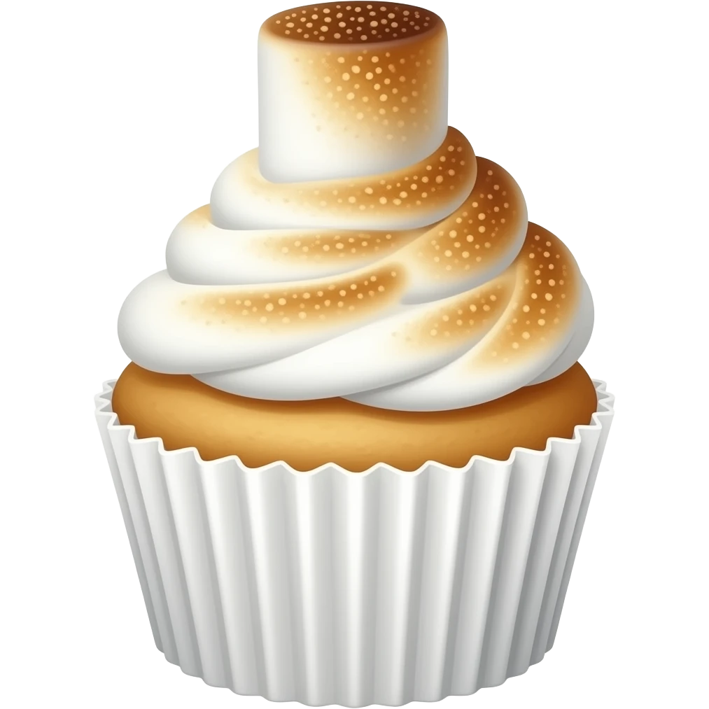 Toasted marshmallow white cupcake emoji