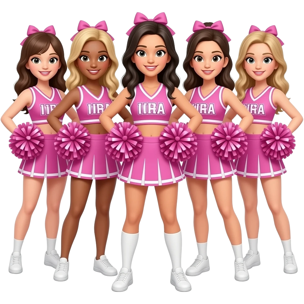 Make pink cheerleaders emoji