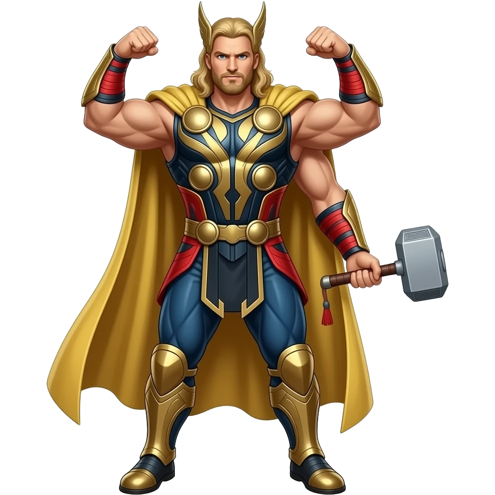 Muscular thor of avengers full body realistic emoji