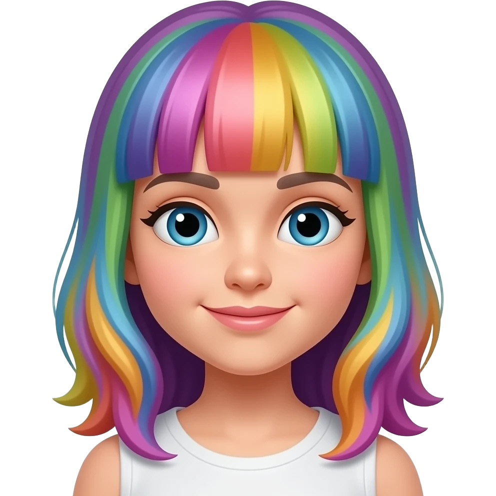 A girl with colorful hair emoji