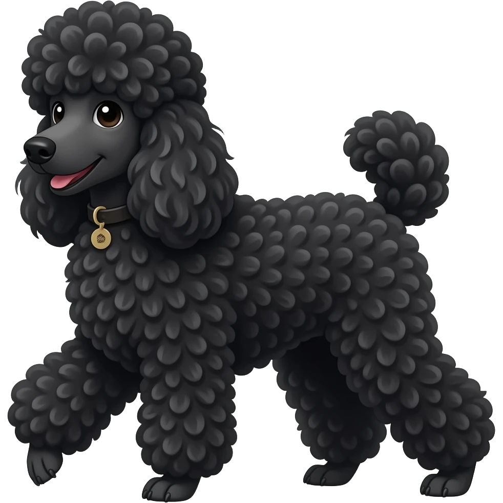 다리가 짧고 몸이 긴 검정푸들 emoji