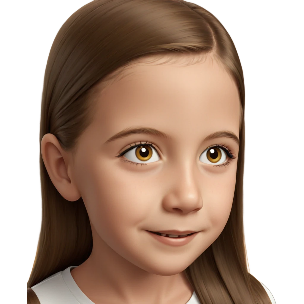 smiling girl with long brown hair emoji