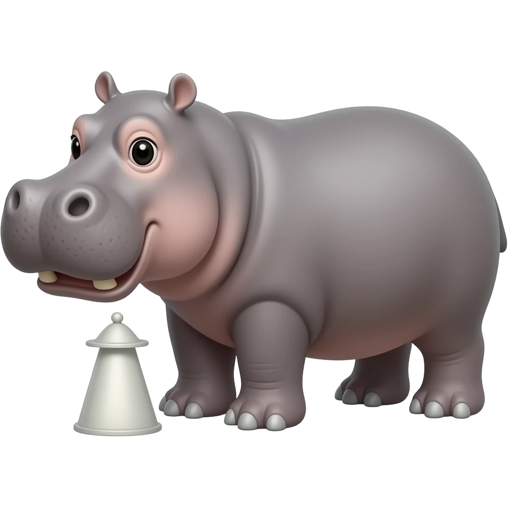 hippopotamus waiting for bus emoji