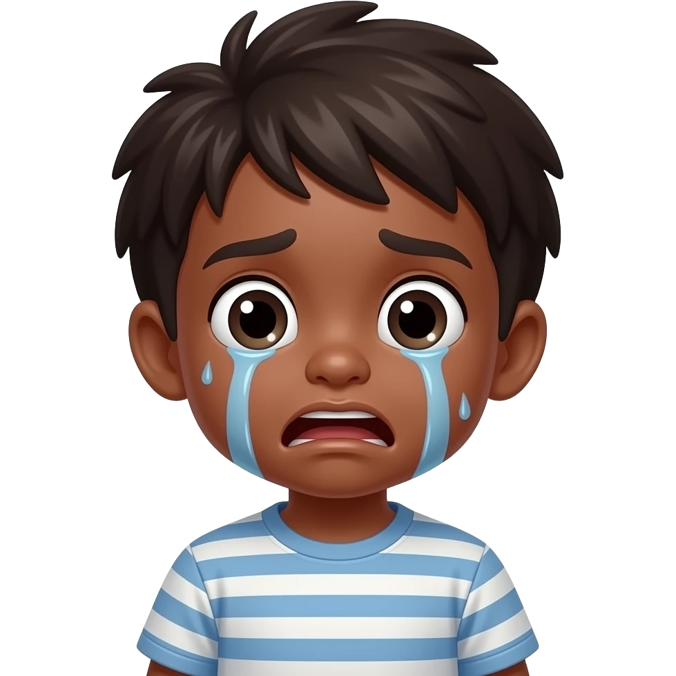 enfant noir qui a beaucoup peur emoji