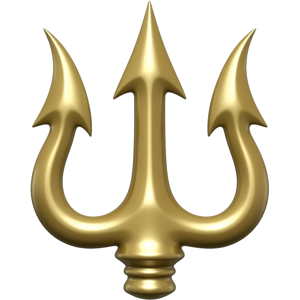 trident with only two prongs emoji