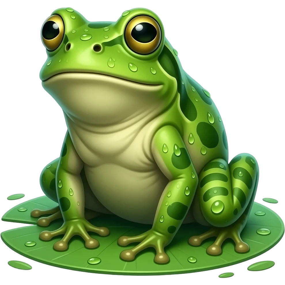 Mosskip A frog-like plant creature with lily pad markings and damp green skin. It can sit still for hours and look just like part of a pond. emoji