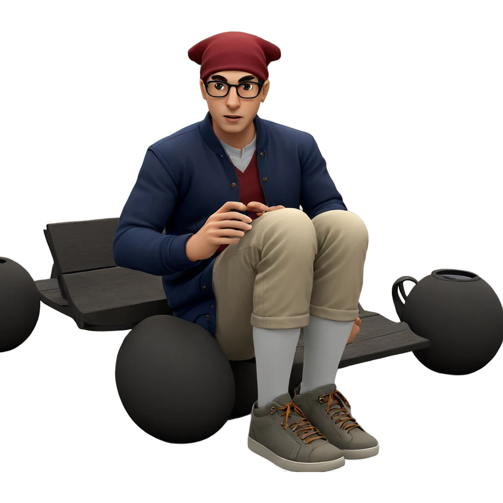 casual outdoor portrait of male emoji