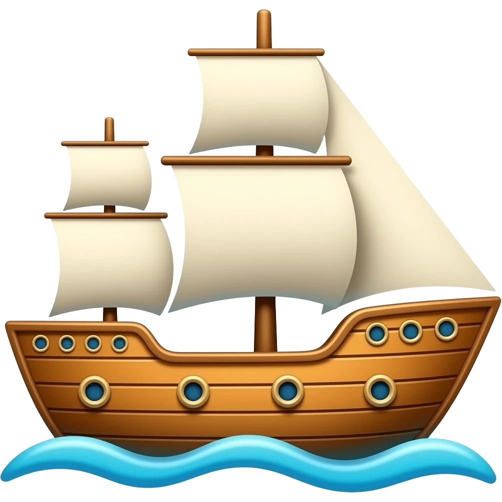 simple ship vibrant color emoji