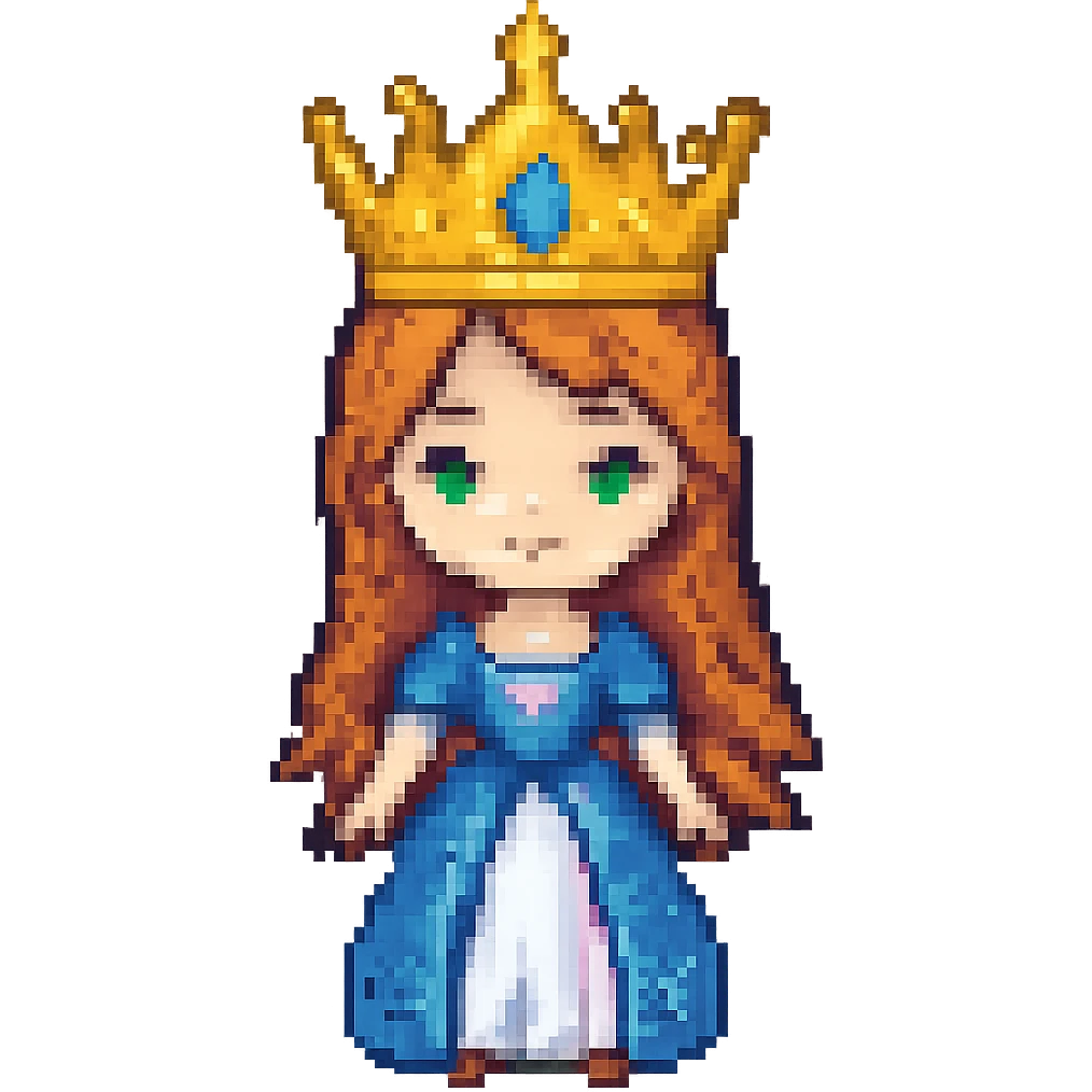 Make the princess crown gold and shiny, keep the original style. emoji