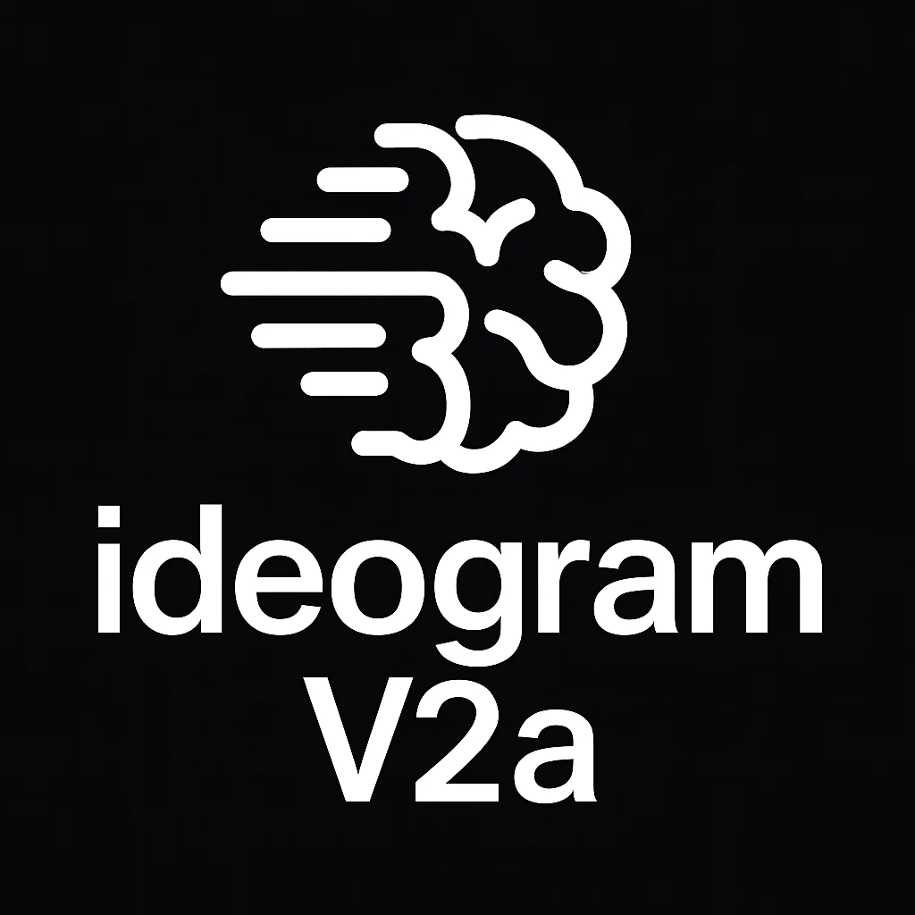 recreate this logo with text of "ideogram V2a", MAKE IT FIT IN SQAURE  emoji