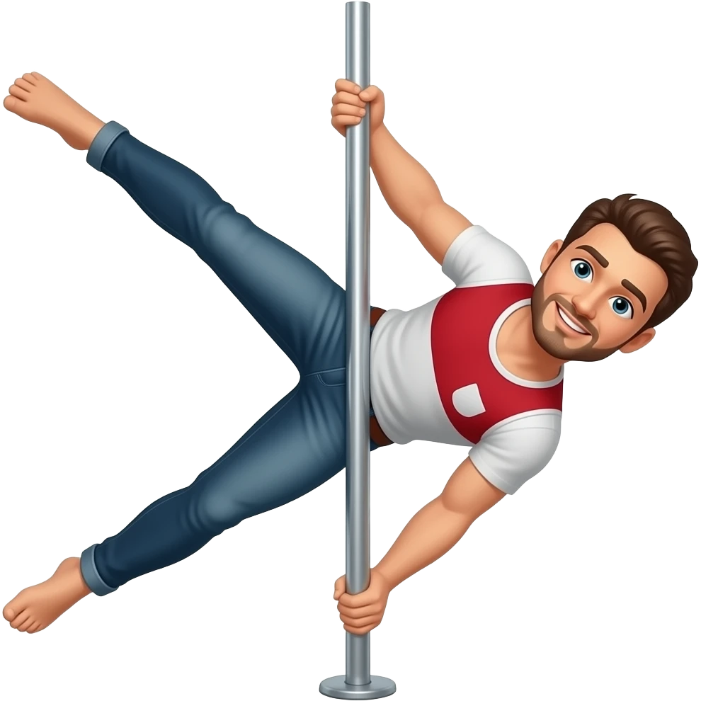 Hombre haciendo pole dance emoji