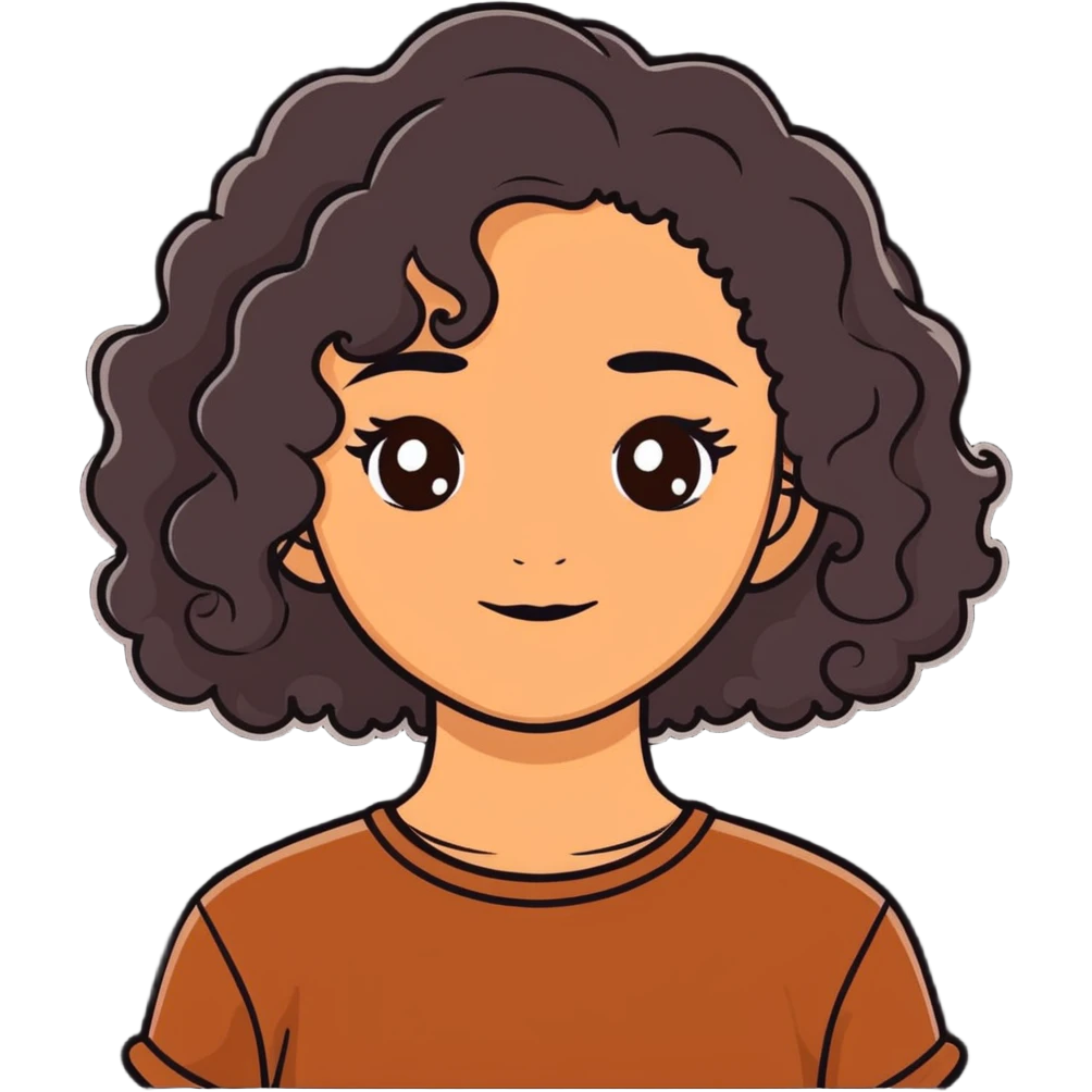 Cinnamon skin girl with black curly hair  emoji