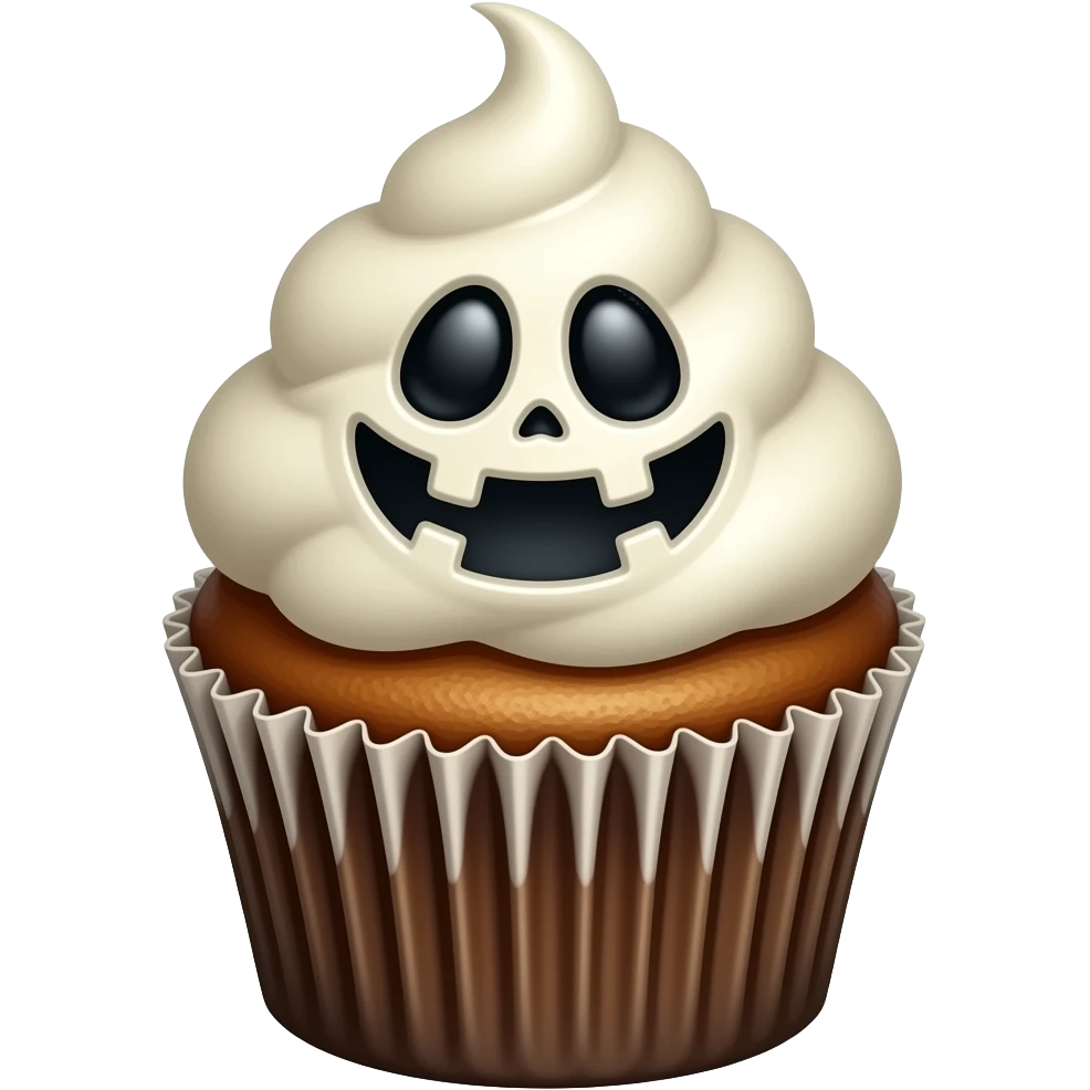 Spooky cupcake emoji