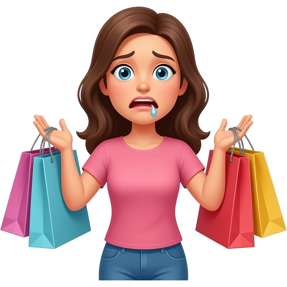 Nightmare in clothes shopping woman emoji