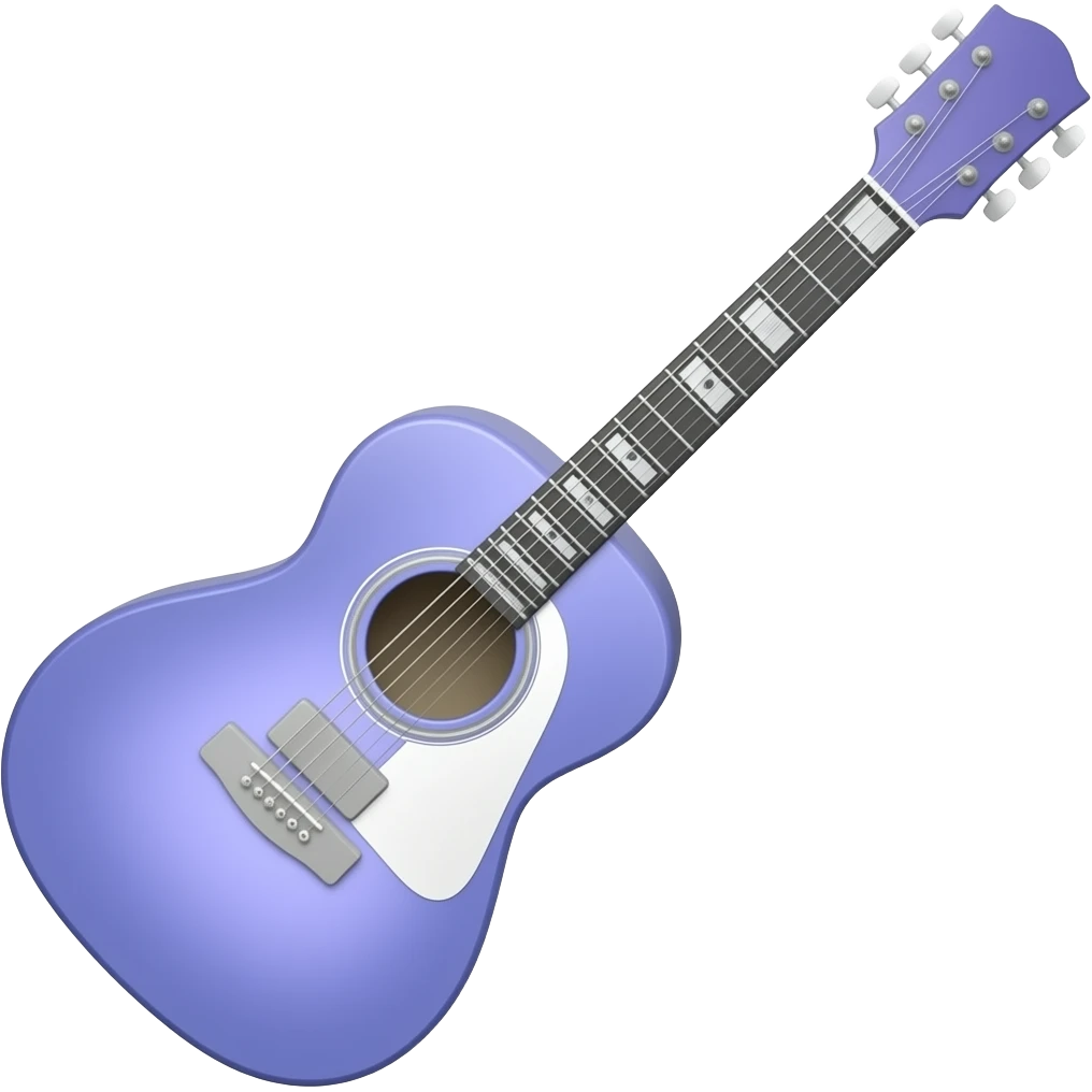 soft blue purple guitar , transparent background inspired by barbie colour pallete emoji