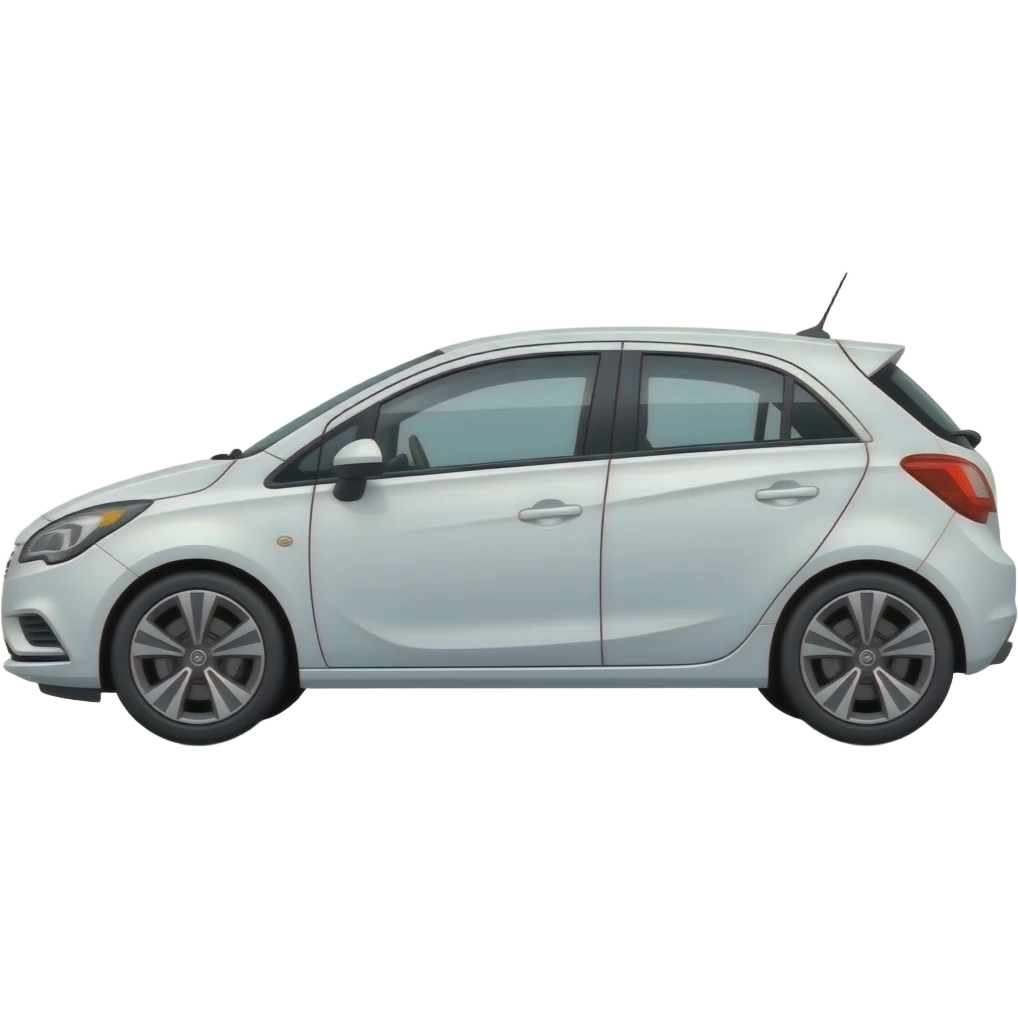 Auto Opel Corsa Swing color blanco visto de perfil emoji emoji