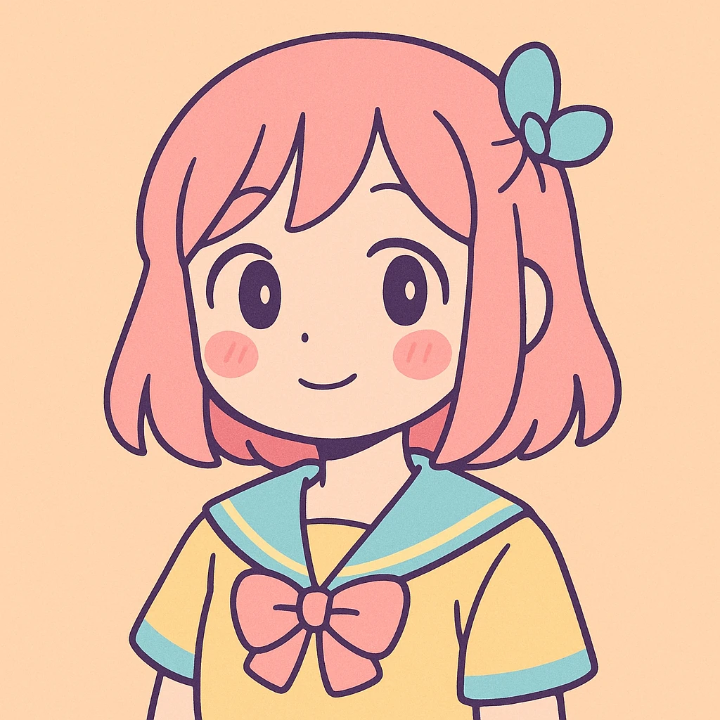 anime girl, gentle expression, pastel palette, pastel toon style emoji