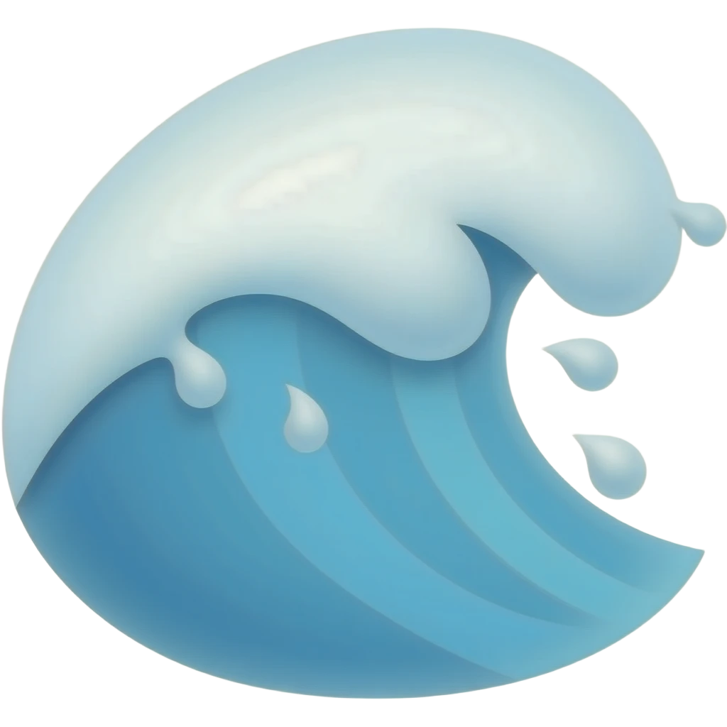 one single line wave emoji