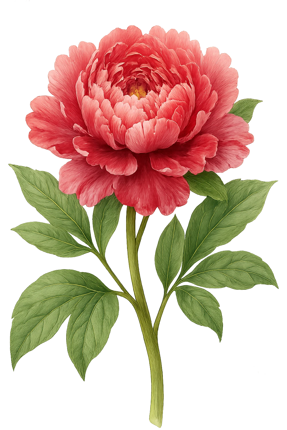 peony flower, detailed, vibrant, botanical illustration emoji