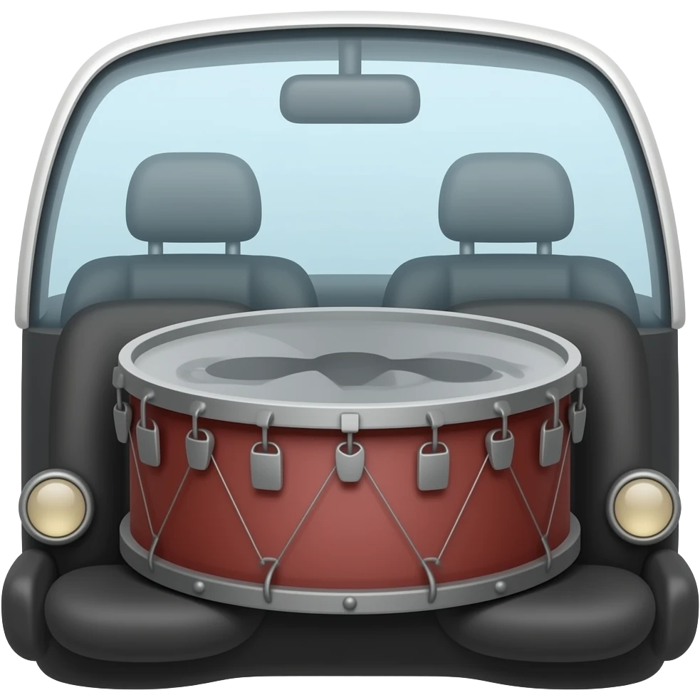 a red drum in a car emoji