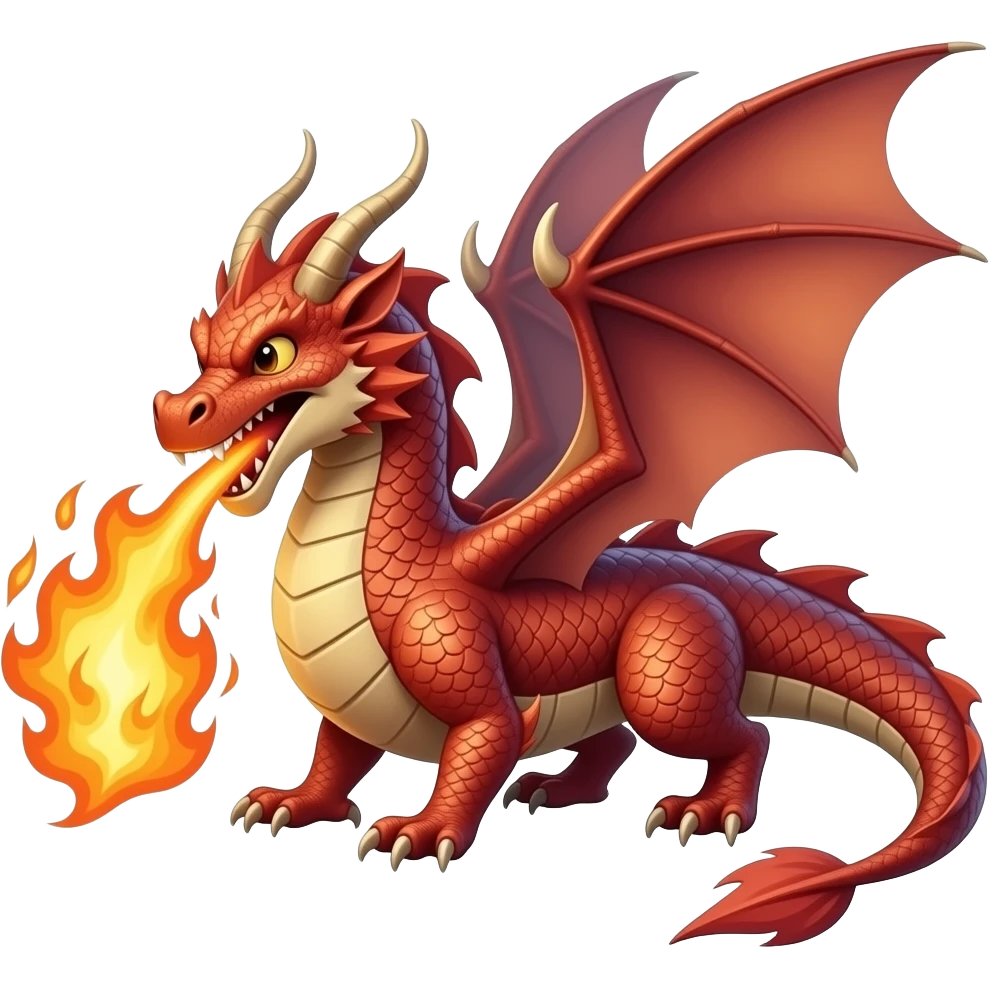 Dragon breathing fire breath emoji