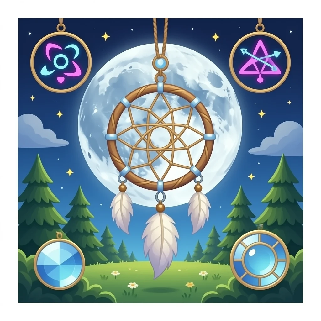 moon with spinning alchemy symbols dizzy Dreamcatcher suncatcher emoji