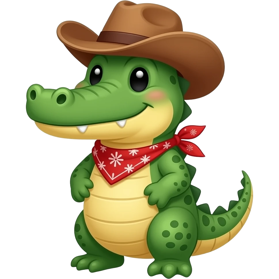Cute 🐊 wish cowboy emoji