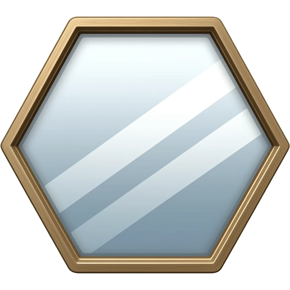 Hexagon shaped mirror emoji