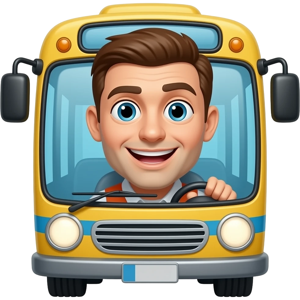 crazy bus man emoji