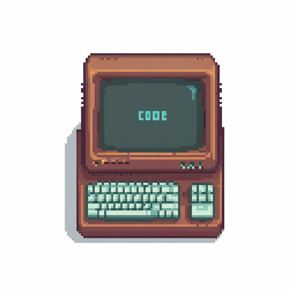 retro computer with code on screen emoji