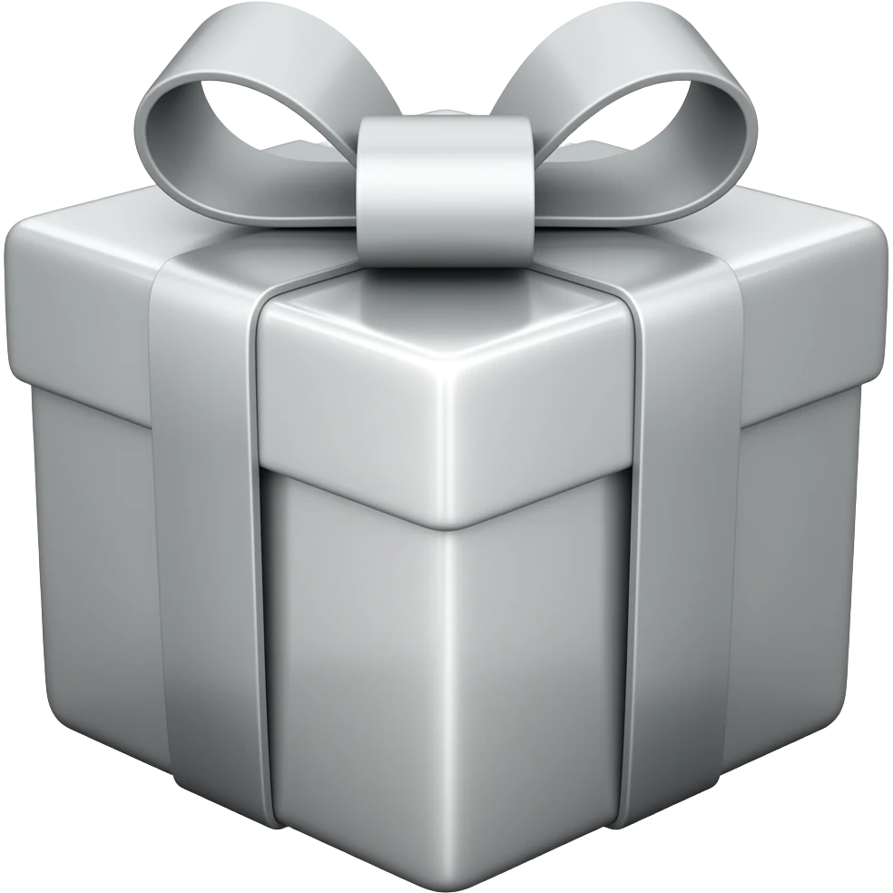 silver shiny  gift emoji