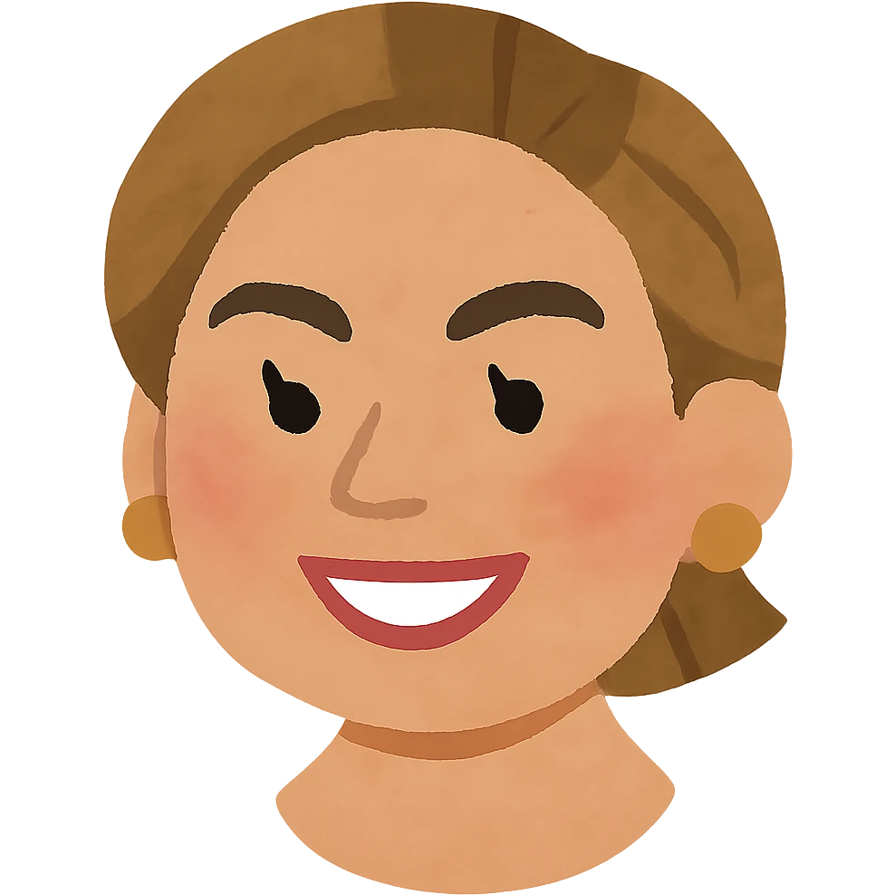 Beyoncé's head in Irasutoya style, cheerful expression, simple cartoon, soft colors, round face, short hair, iconic features, no background emoji