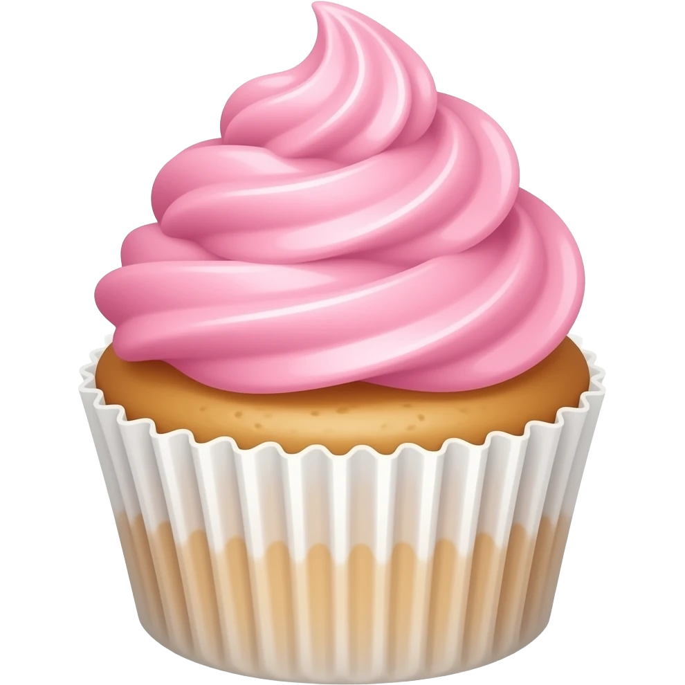 Cupcake with pink icing emoji
