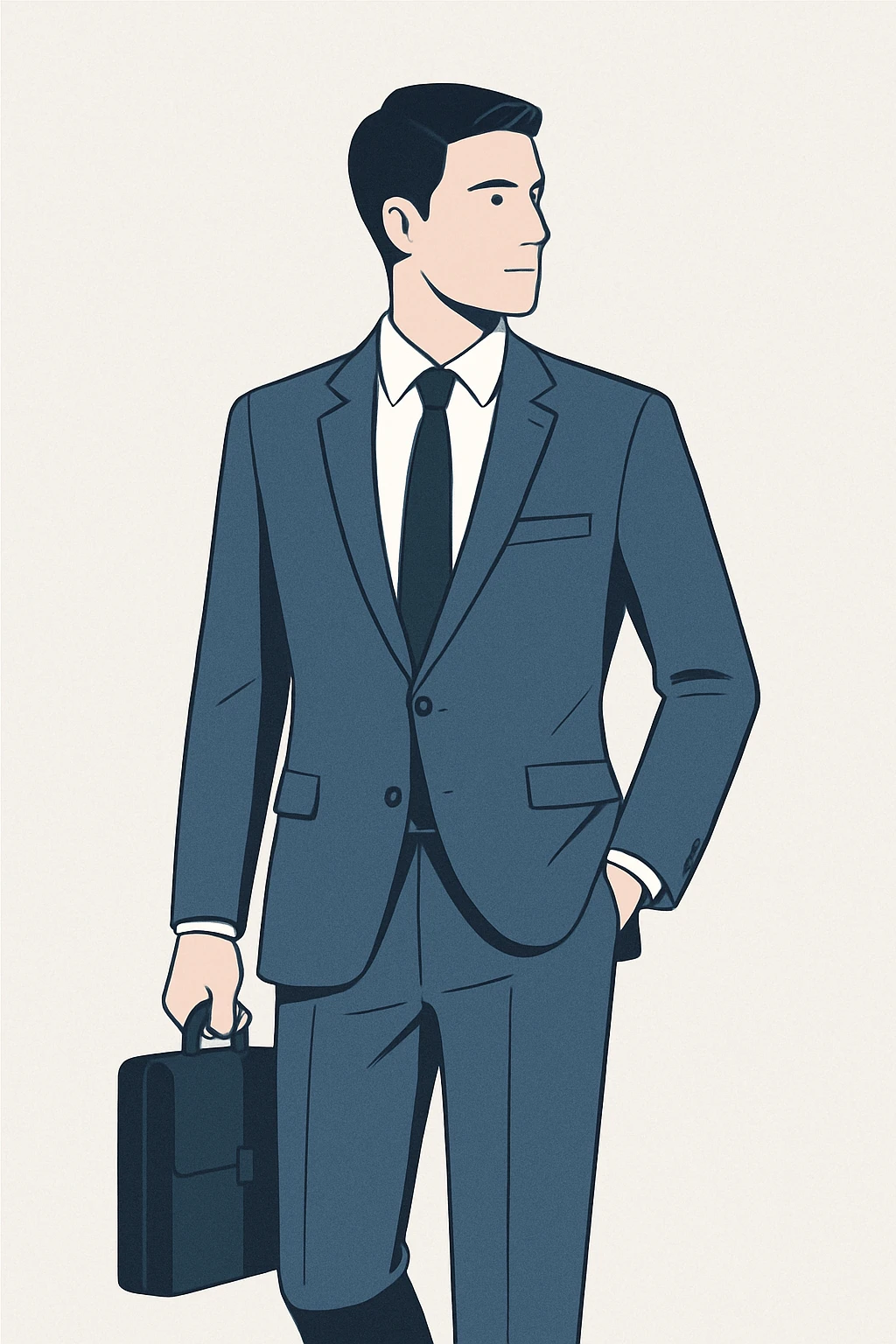 businessman, modern, clean style emoji