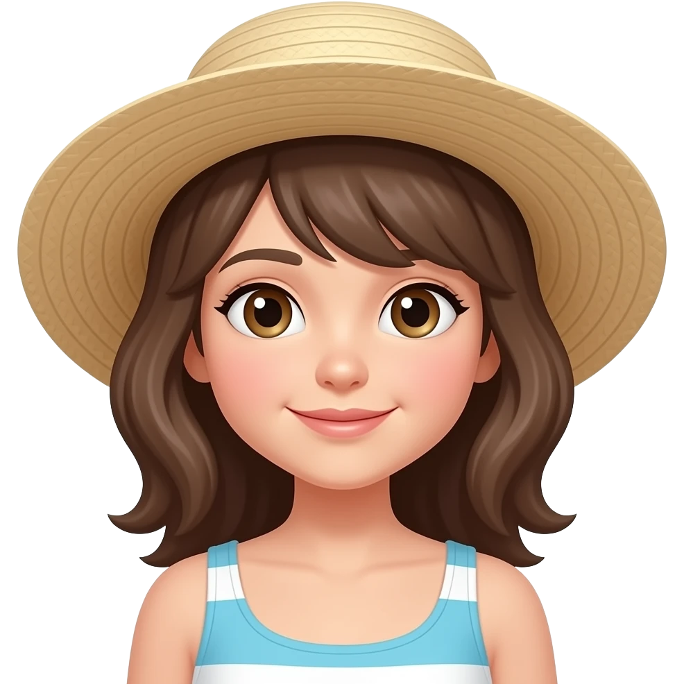beach hat girl emoji