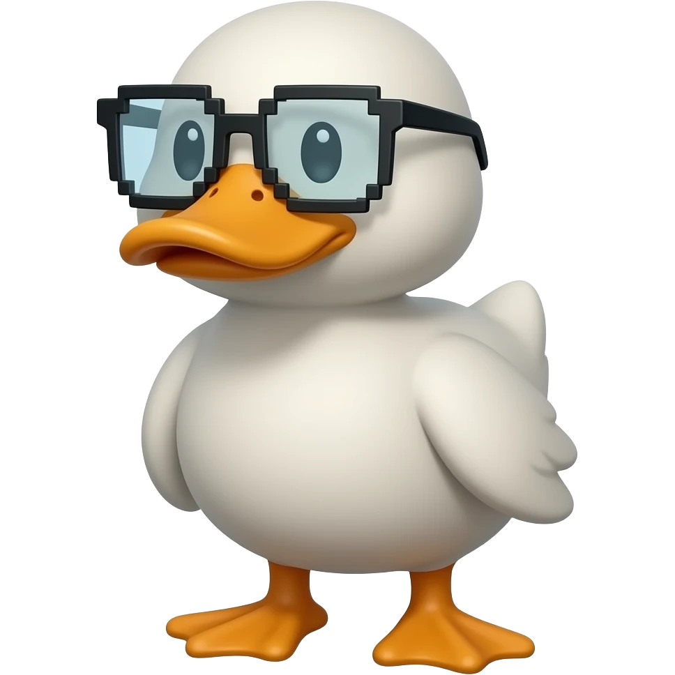 duck with pixel glasses emoji
