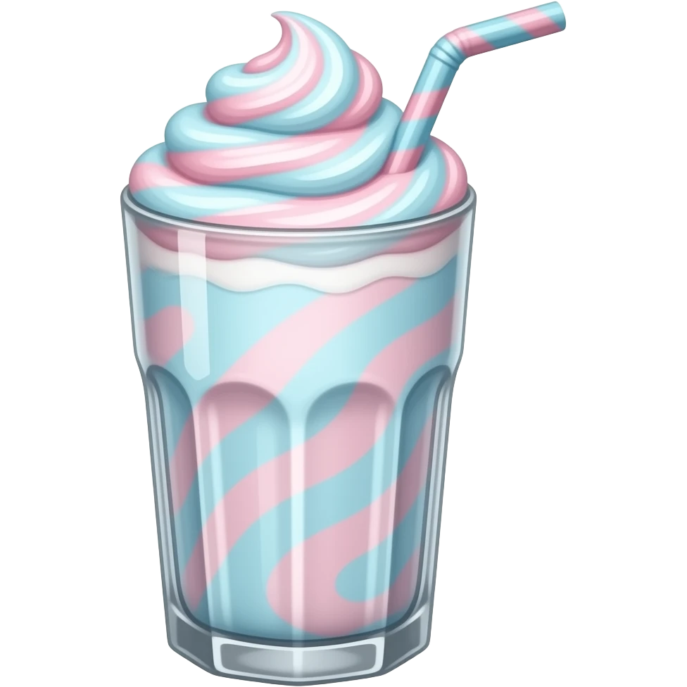 Milkshake with cotton candy pink the blue emoji