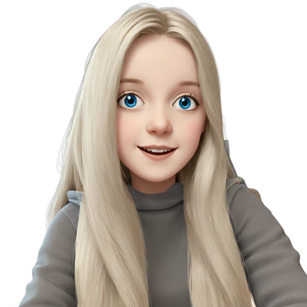 smiling girl with blue eyes emoji