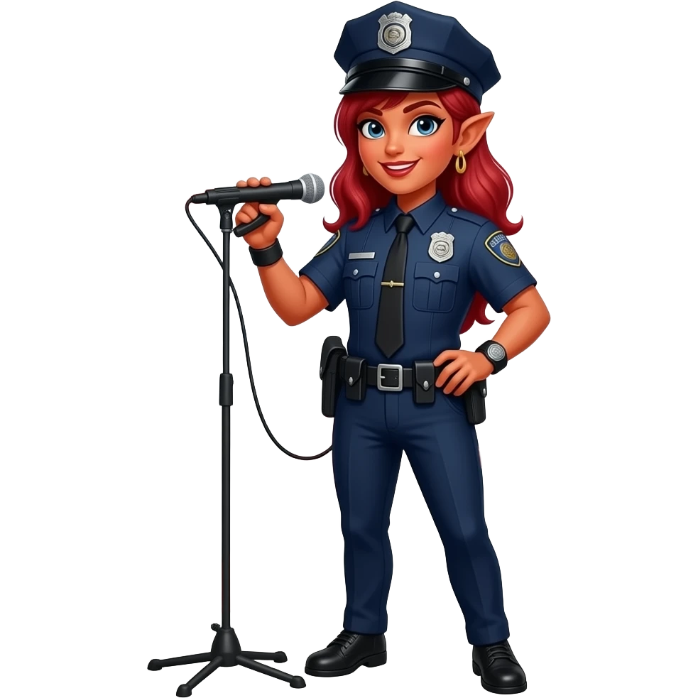 Crazy demon lady at doing police dispatch emoji