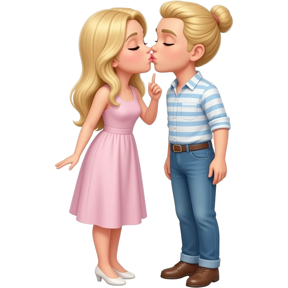 I full body of a long blonde woman kis emoji