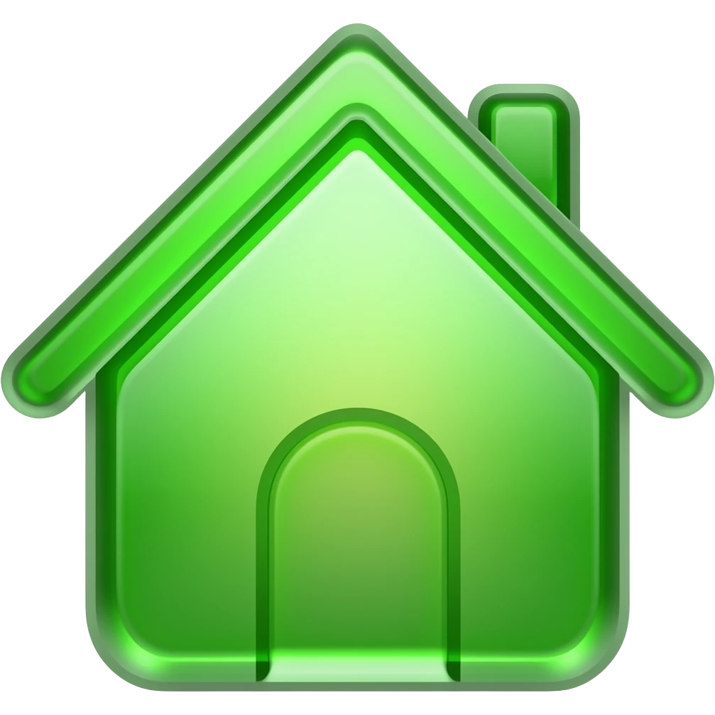 ícone casa verde Harlequin #3FFFOO vidro neon brilho cegante emoji