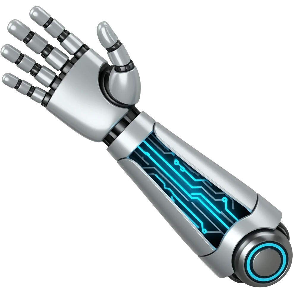 only bionic arm, sci-fi , high fashion style emoji
