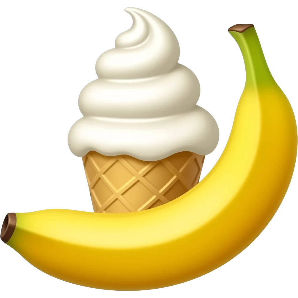 banana ice cream cone emoji