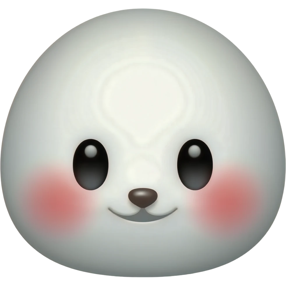 흰색 얼굴의 붉은색 홍조를 하고 있는 귀여운 만화 이모티콘 emoji