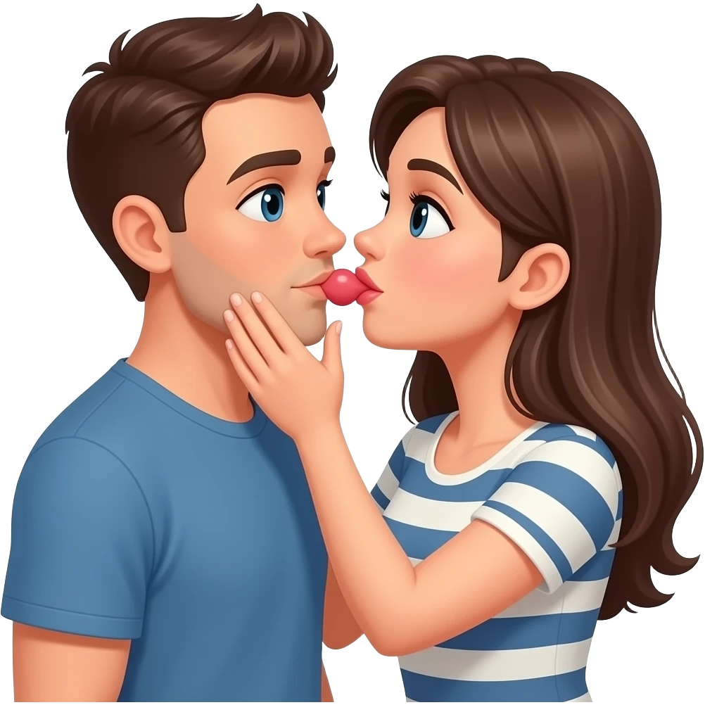 Femme qui fait une suce à un homme emoji