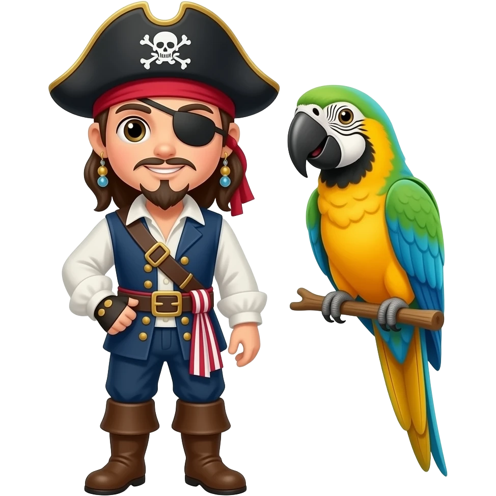 pirate and parrot emoji