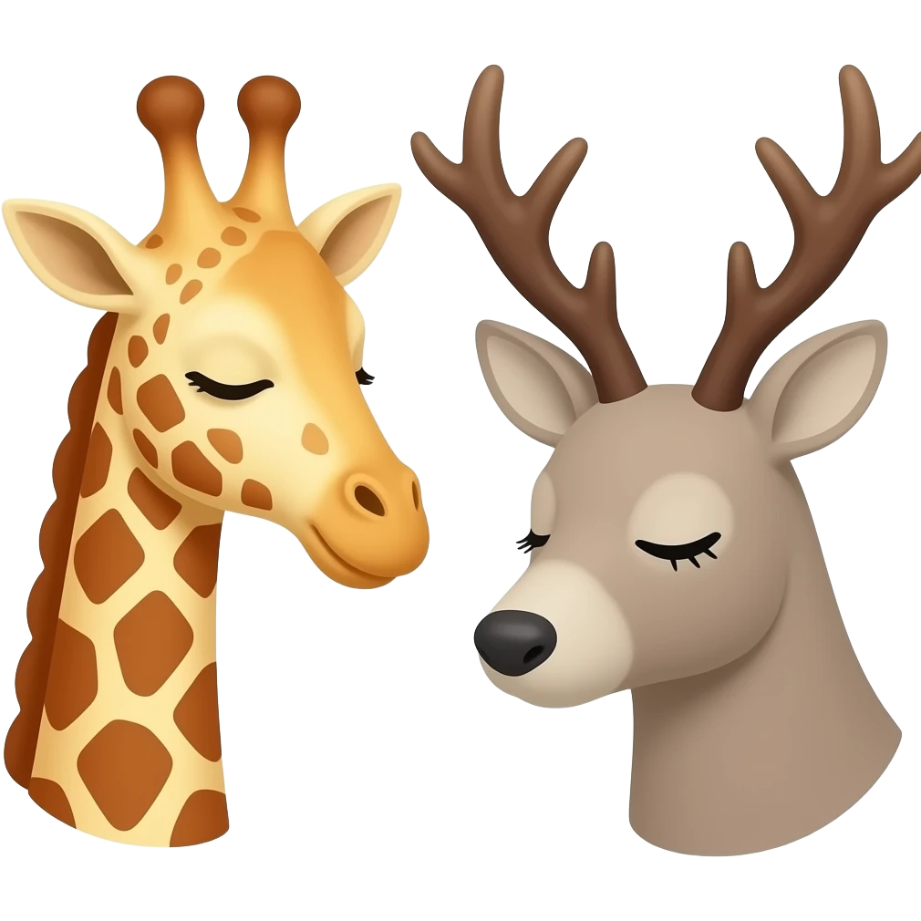 Einfacher Giraffenkopf und Elchkopf schlafen emoji