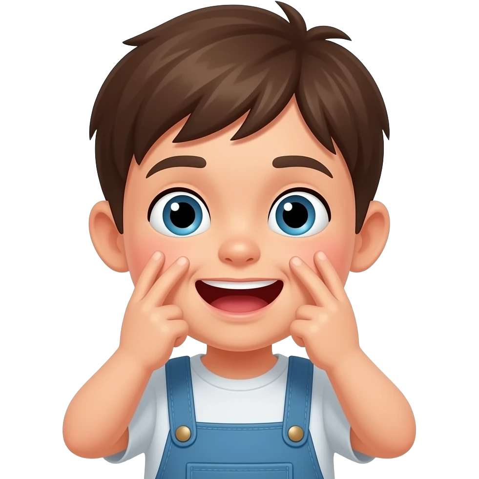 child making silly noises emoji