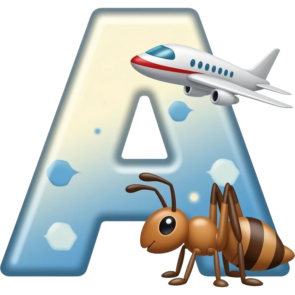 A is for airplane a is for ant emoji